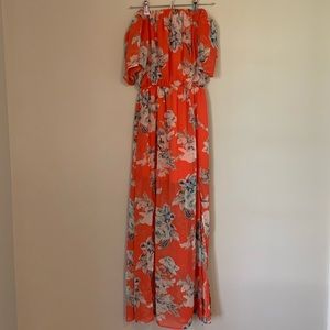 Off the shoulder floral maxi dress
